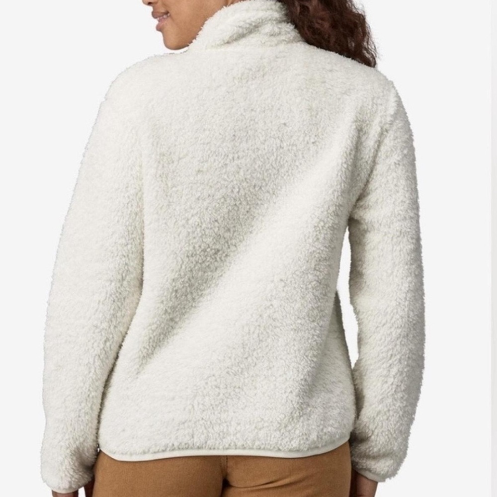 Patagonia Los Gatos 1/4 Zip Fleece Teddy Cream Birch Cozy Pullover Sweater, M - Picture 5 of 7